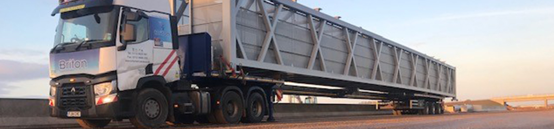 Lorry carrying structural steel